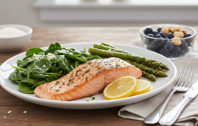 Chế độ ăn kiêng Atkins giúp duy trì lượng carbs ở mức rất thấp. Ảnh được tạo bởi AI