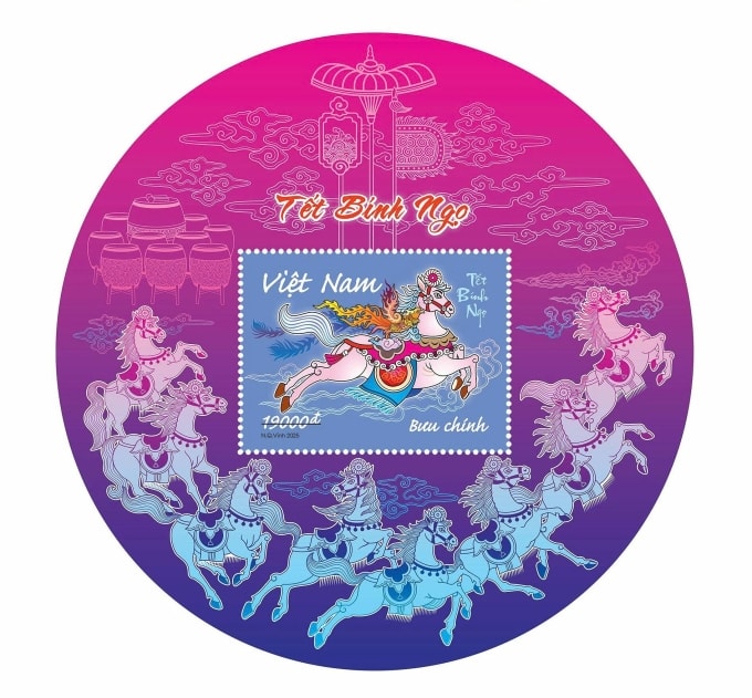 Thiết kế bloc tem của họa sĩ Nguyễn Quang Vinh. Ảnh: Fanpage họa sĩ