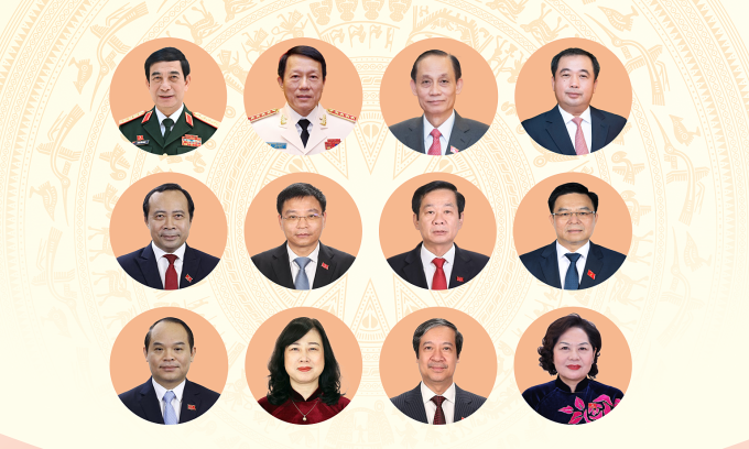 Các bộ trưởng, trưởng ngành và lãnh đạo bộ, cơ quan thuộc Chính phủ được giới thiệu ứng cử đại biểu Quốc hội khóa 16. Đồ họa: Khánh Hoàng