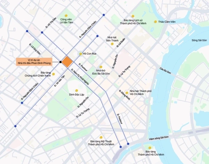 Vị trí khu đất làm công viên. Đồ hoạ: Tâm Thảo