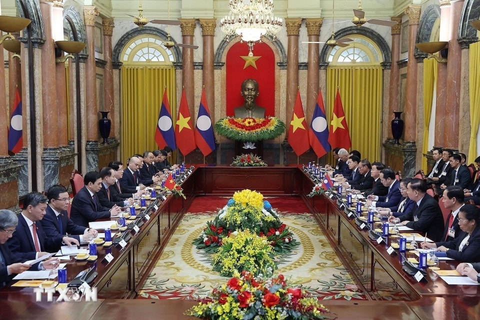 Chủ tịch nước Lương Cường hội kiến Tổng Bí thư, Chủ tịch nước Lào.