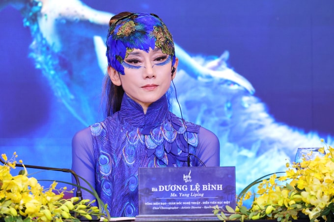 Nghệ sĩ Dương Lệ Bình trong buổi họp báo chiều 26/1 ở Hà Nội. Ảnh: Hòa Nguyễn