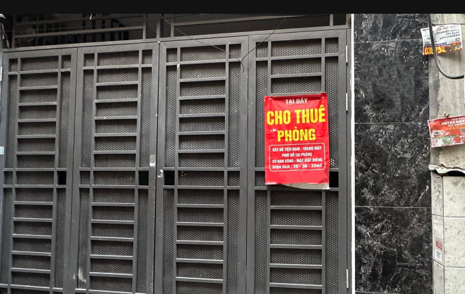 Một nhà trọ treo biển cho thuê tại Mỹ Đình, phường Từ Liêm, Hà Nội. Ảnh: Ngọc Diễm