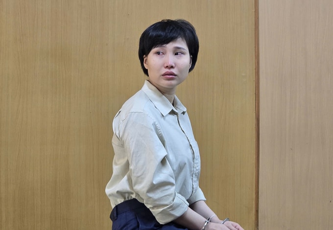 Bị cáo Phan Thị Mộng Quyền tại tòa hôm nay. Ảnh: Bình Nguyên