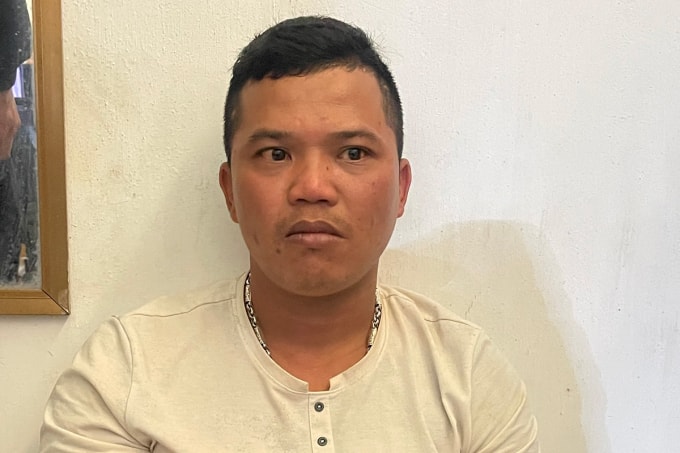 Trần Văn Trọng lúc bị bắt. Ảnh: Công an Gia Lai