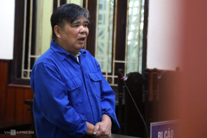 Ông Nguyễn Thế Quang trong phiên tòa hôm nay. Ảnh: Ngọc Oanh