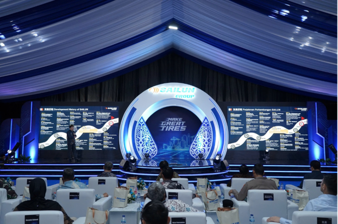 Không gian sự kiện ra mắt nhà máy đầu tiên của Sailun ở Indonesia. Ảnh: Sailun Group