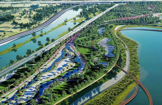 Phối cảnh dự án Trục đại lộ cảnh quan sông Hồng