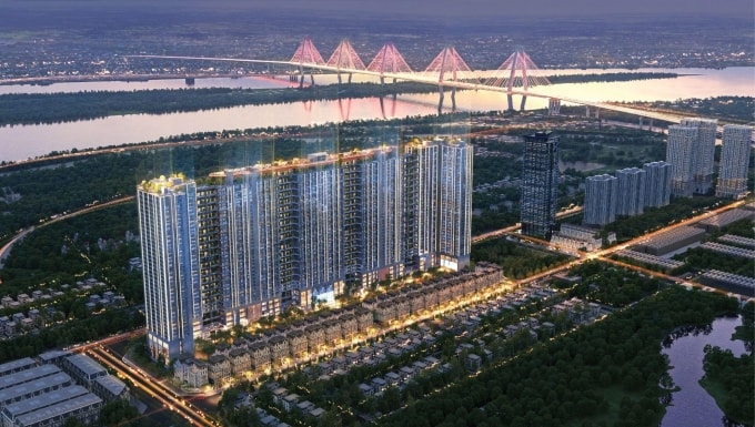 Dự án Noble Crystal Tay Ho WorldHotels Residences nằm ngay trên trục phát triển mới sông Hồng. Ảnh: NobleX