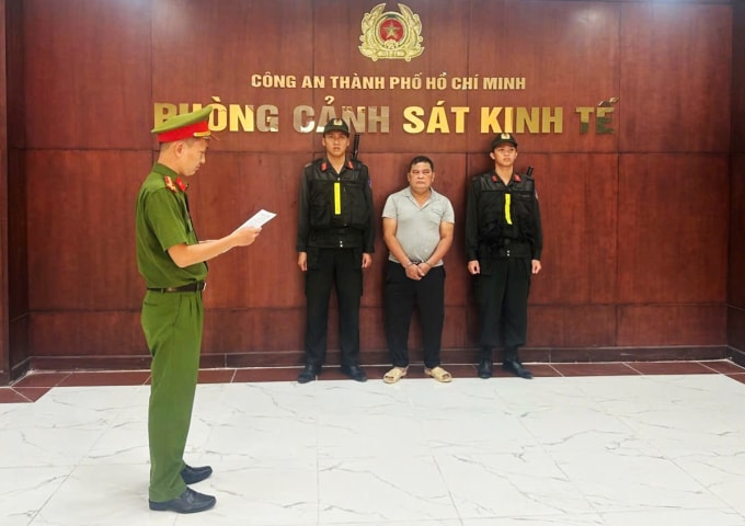 Huỳnh Văn Trường bị bắt. Ảnh: Công an TP HCM