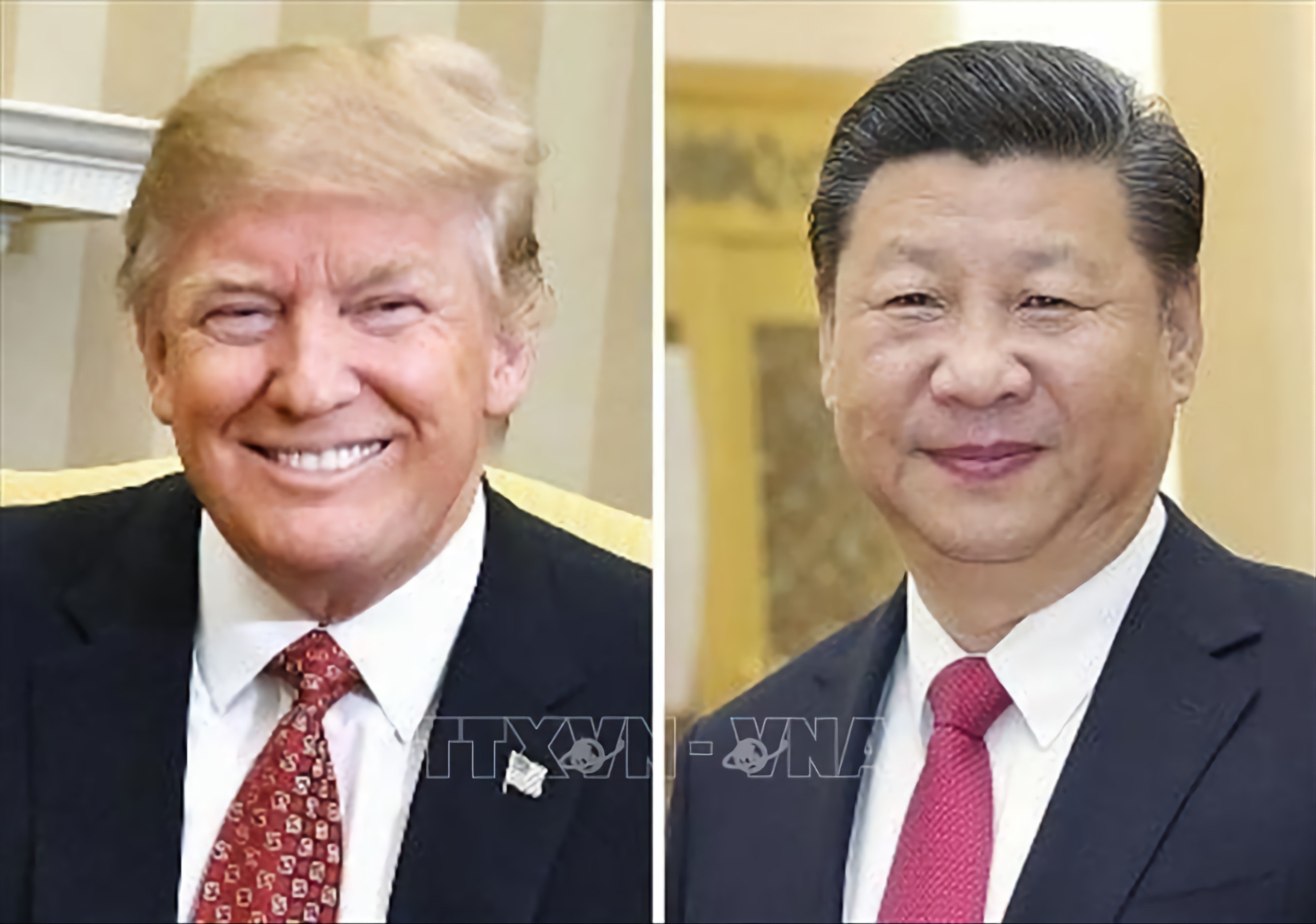Tổng thống Mỹ Donald Trump và Chủ tịch Trung Quốc Tập Cận Bình. (Ảnh: Kyodo News/TTXVN)