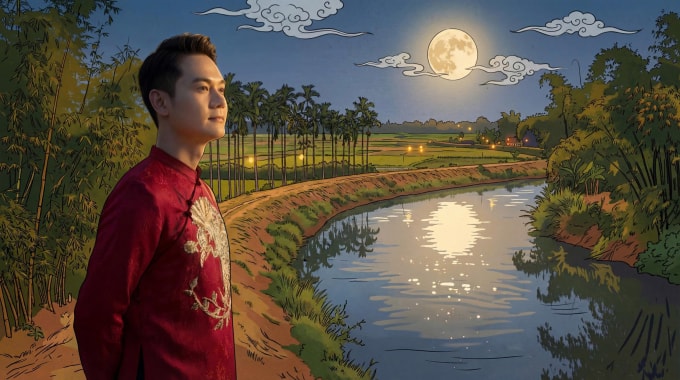 Ca sĩ Thanh Cường trong MV. Ảnh: Nhân vật cung cấp