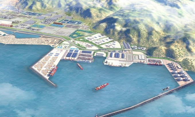 Phối cảnh khu đô thị - công nghiệp - cảng Cà Ná. Ảnh: Trung Nam Group