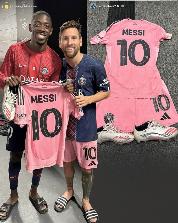 Hình ảnh được Ousmane Dembele chia sẻ trên trang cá nhân sau trận PSG - Inter Miami ở vòng 1/8 FIFA Club World Cup 2025.