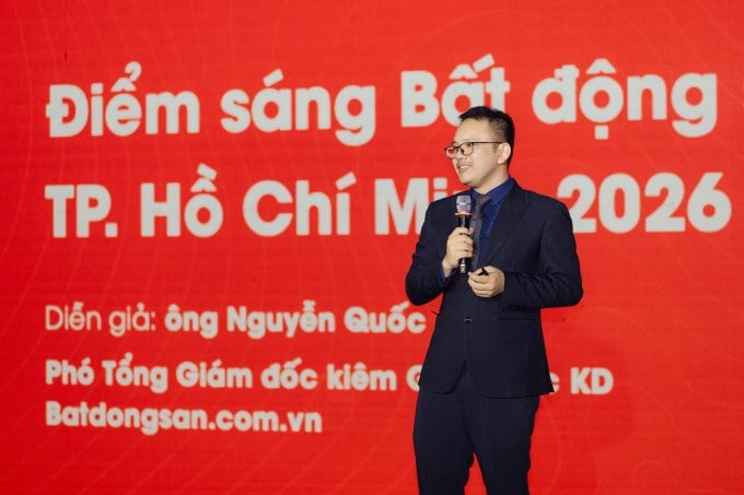 Lãnh đạo nền tảng Batdongsan trình bày về địa ốc phía Nam tại sự kiện. Ảnh: Prodezi