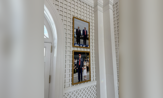 Bức ảnh chụp Tổng thống Trump và Tổng thống Putin tại Nhà Trắng trong ảnh đăng hôm 27/1. Ảnh: X/ElizLanders