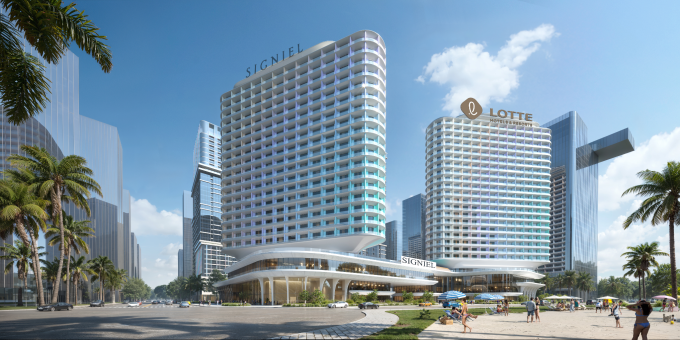 Phối cảnh các tòa nhà khách sạn 5 sao mang thương hiệu quốc tế. Ảnh: Sun Group