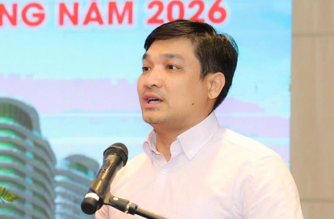 Ông Nguyễn Hùng Cường tại hội nghị tổng kết kinh doanh ngày 23/1. Ảnh: Website DIG