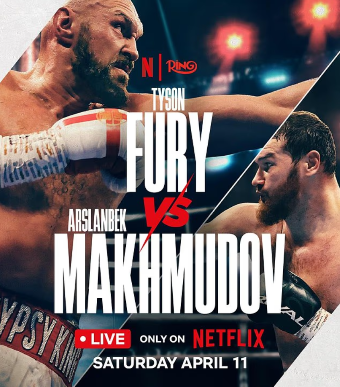 Poster thông báo về màn thượng đài giữa Tyson Fury và Arslanbek Makhmudov.