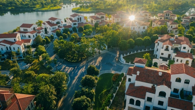 Một góc khu đô thị được phủ xanh. Ảnh: SJ Group