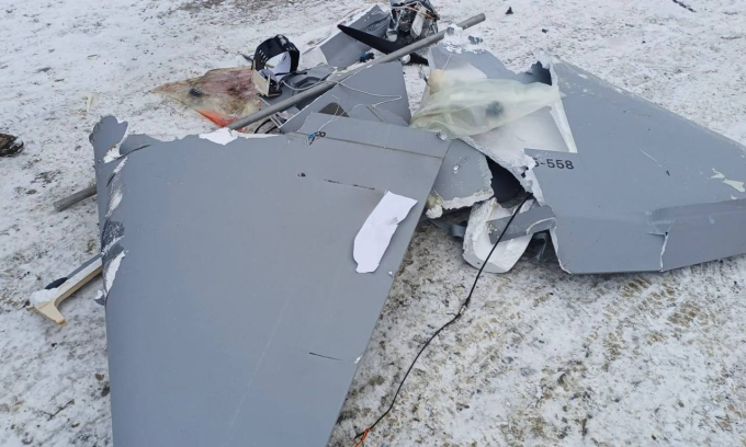 Xác UAV BM-35 Nga trong ảnh đăng ngày 15/1. Ảnh: Militarnyi