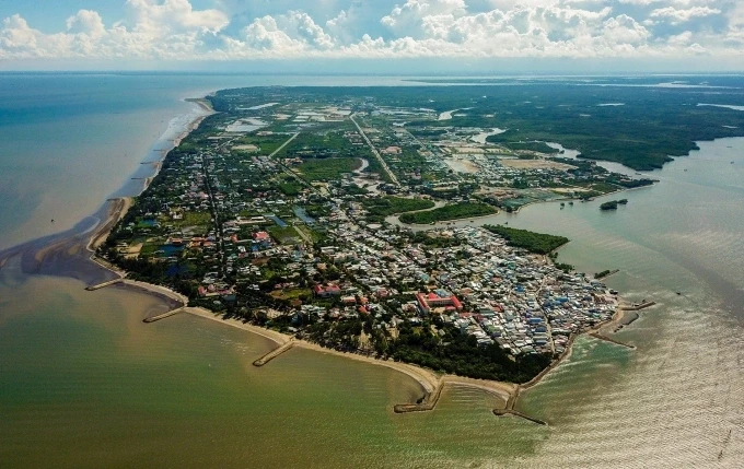 Đảo Cần Giờ nhìn từ trên cao. Ảnh: Quỳnh Trần