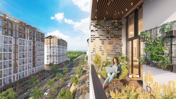 Park Residence sở hữu vị trí kế cận các đại công viên. Ảnh phối cảnh: Sun Property