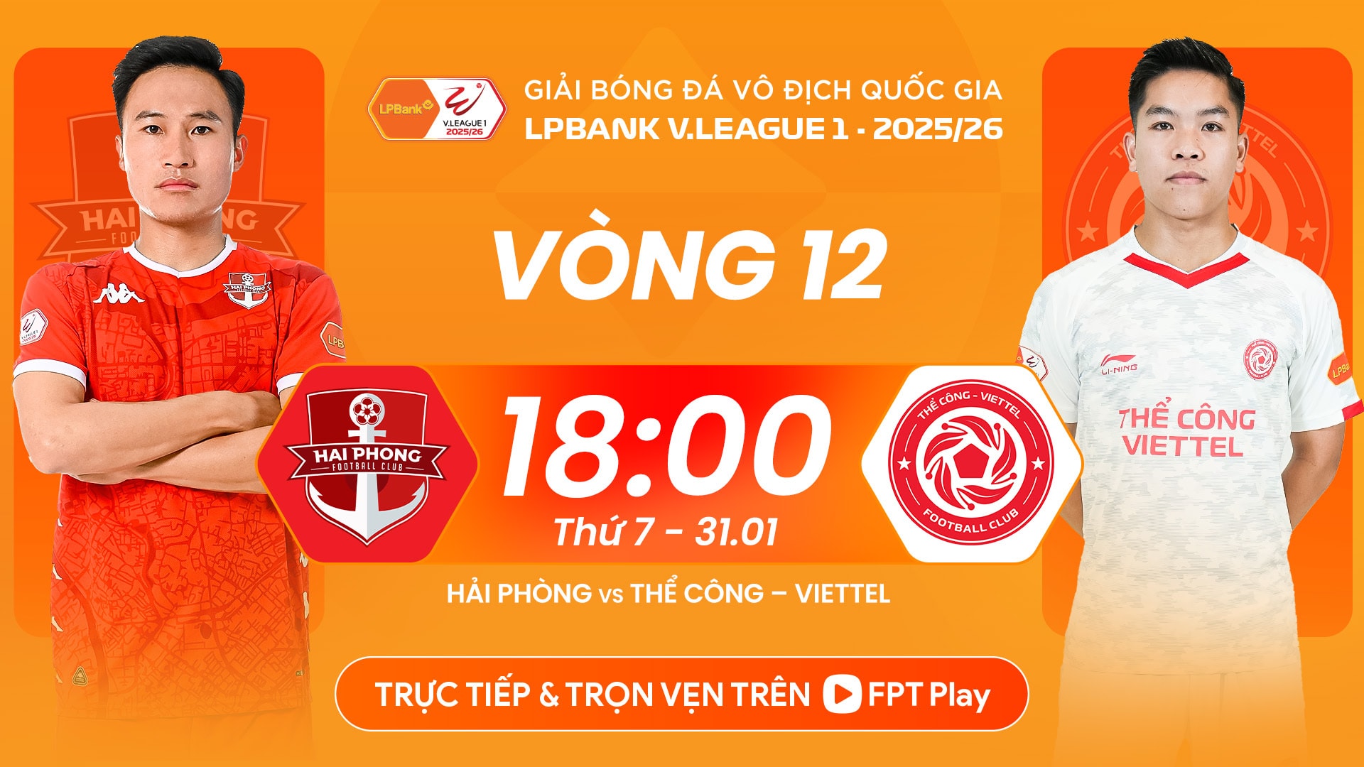 Hải Phòng đấu với Thể Công Viettel ở vòng 12 V.League.