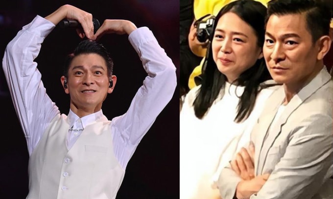 Vợ chồng Lưu Đức Hoa, Chu Lệ Thiên. Ảnh: HK01