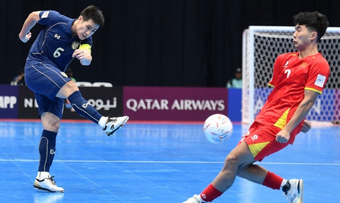 Việt Nam để thua Thái Lan 0-1 ở thứ hai bảng B giải vô địch futsal châu Á 2026, chiều 31/1. Ảnh: AFC