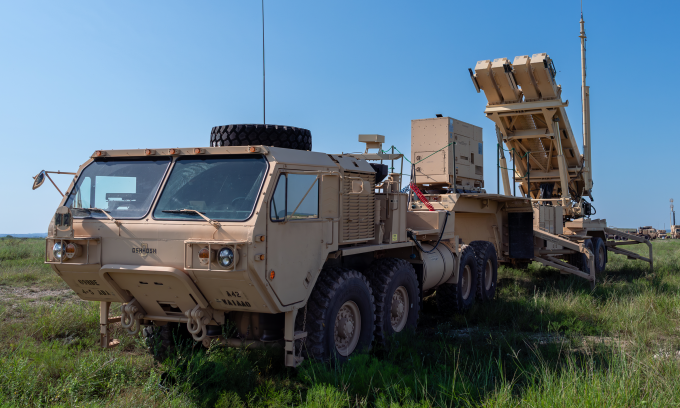Xe phóng của tổ hợp Patriot tại bang Texas, Mỹ hồi tháng 3/2025. Ảnh: US Army