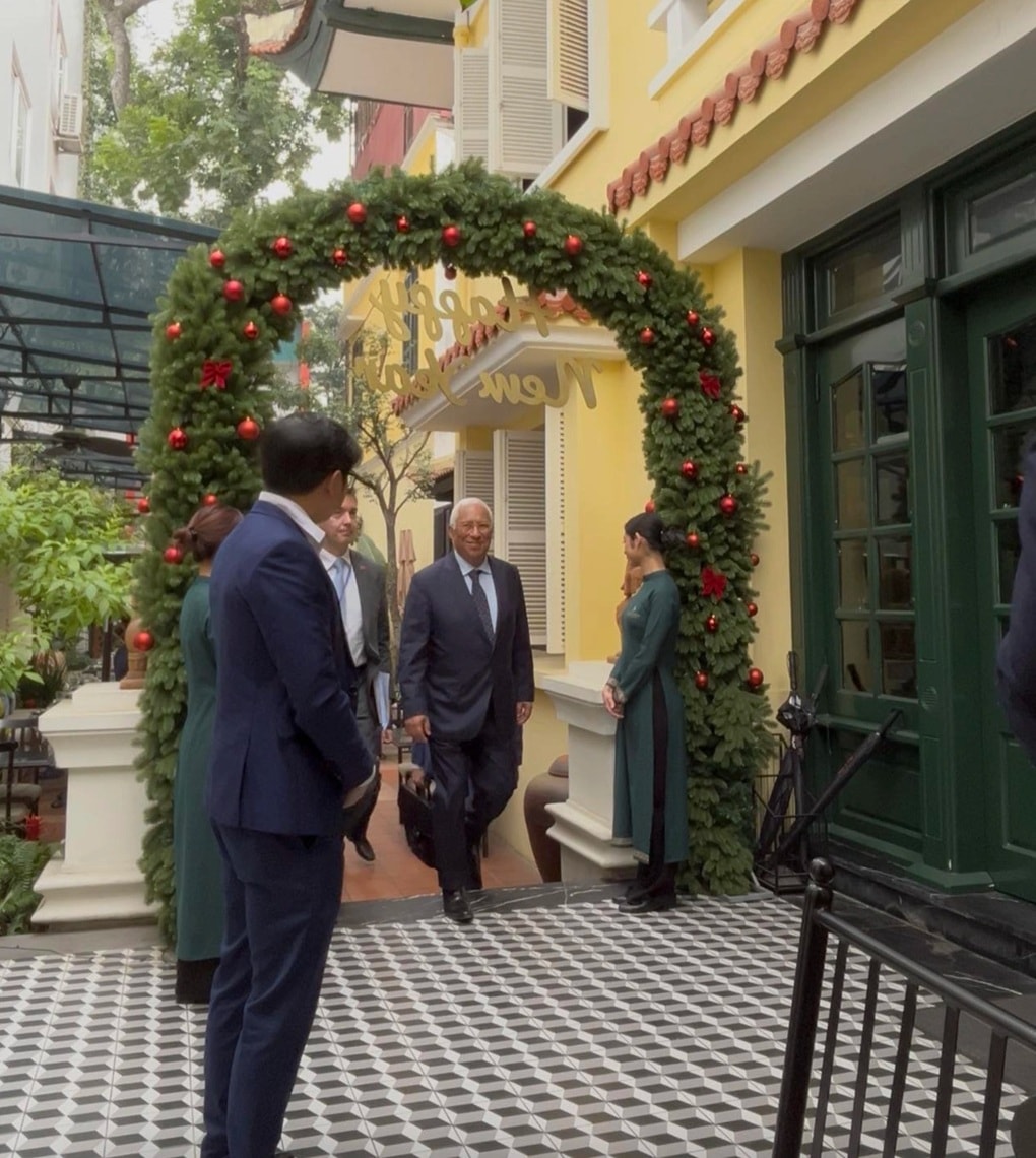 Khách cấp cao châu Âu ăn trưa với rau muống và gà xé hoa chuối ở Hà Nội - 1