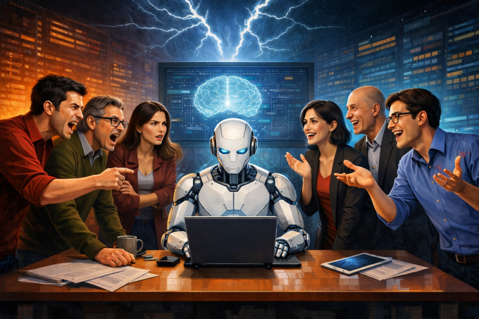 Minh họa trạng thái đối lập khi sử dụng AI lập trình. Ảnh: ChatGPT