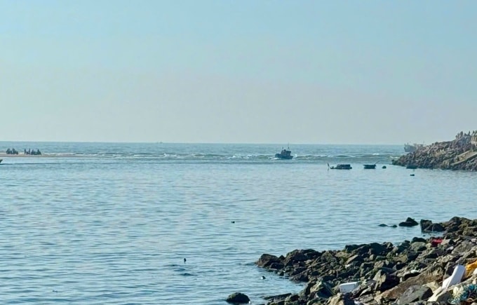 Cửa biển La Gi nơi tàu cá gặp nạn. Ảnh: Bình Tuy