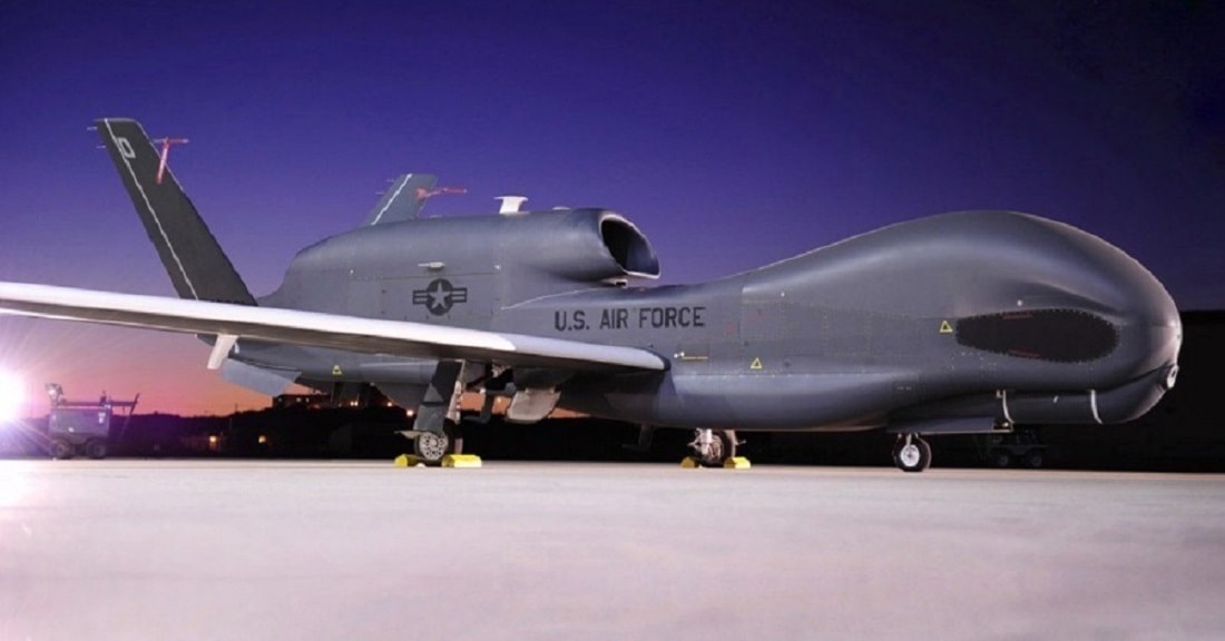 Máy bay trinh sát tầm xa MQ-4 của Không quân Mỹ. Ảnh Military Watch