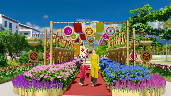 Loạt địa điểm check-in tại đường hoa. Ảnh: AGS