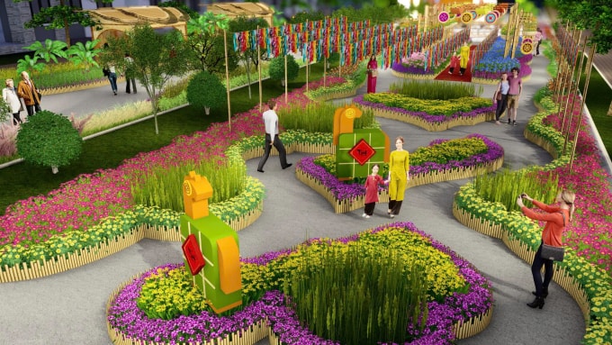 Sự kiện tái hiện Tết Việt và văn hóa dân gian bằng ngôn ngữ thẩm mỹ đương đại. Ảnh: