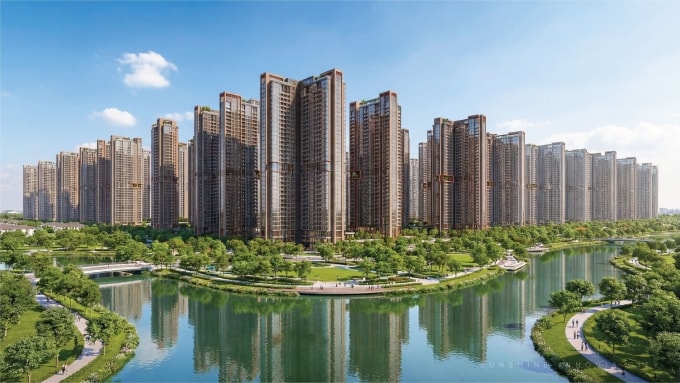 Phối cảnh khu đô thị Bắc Thăng Long Urban City rộng gần 700 ha ở khu vực Đông Anh - Mê Linh. Ảnh: Handico