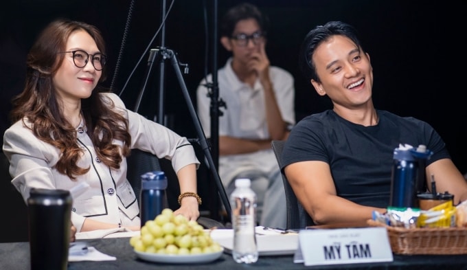 Mai Tài Phến và Mỹ Tâm khi khởi quay phim Tài. Ảnh: Đoàn phim cung cấp