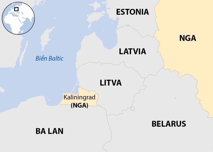 Vị trí Biển Baltic. Đồ họa: BBC