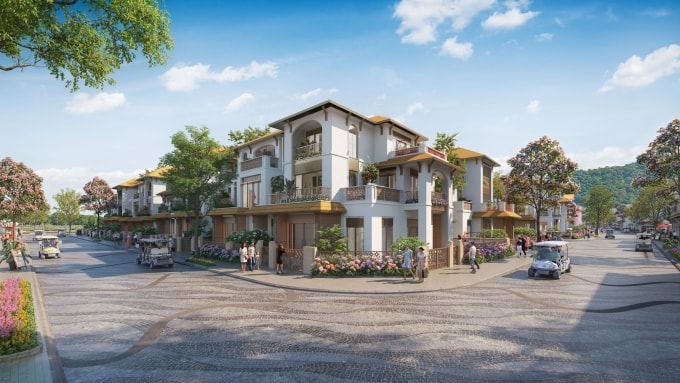 Phân khu thấp tầng tại đảo Nam. Ảnh: Sun Property