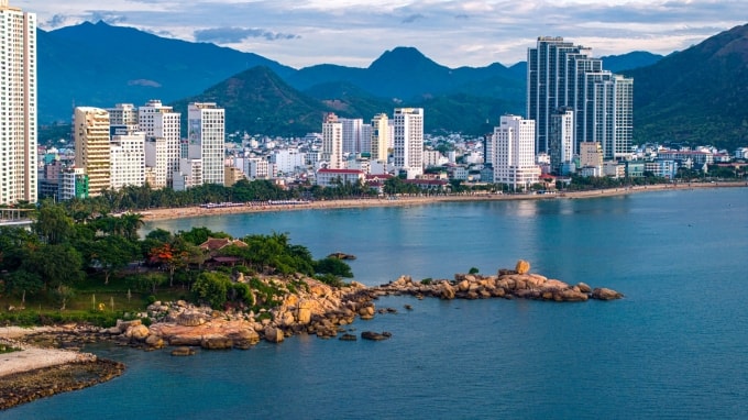 Khu đô thị Nam Nha Trang nhìn từ biển. Ảnh: Minh Tú