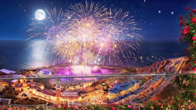 Căn hộ The Sunset sở hữu tầm nhìn hướng thẳng Cầu Hôn - nơi thường xuyên diễn ra các show diễn nghệ thuật. Ảnh: Sun Group