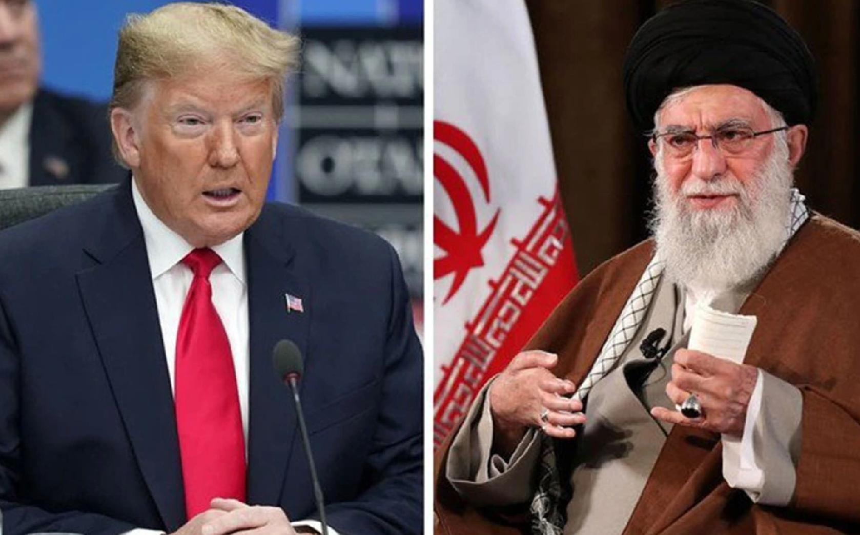 Tổng thống Mỹ Donald Trump (trái) và Lãnh tụ tối cao Iran Ayatollah Ali Khamenei (phải). (Ảnh: Getty)