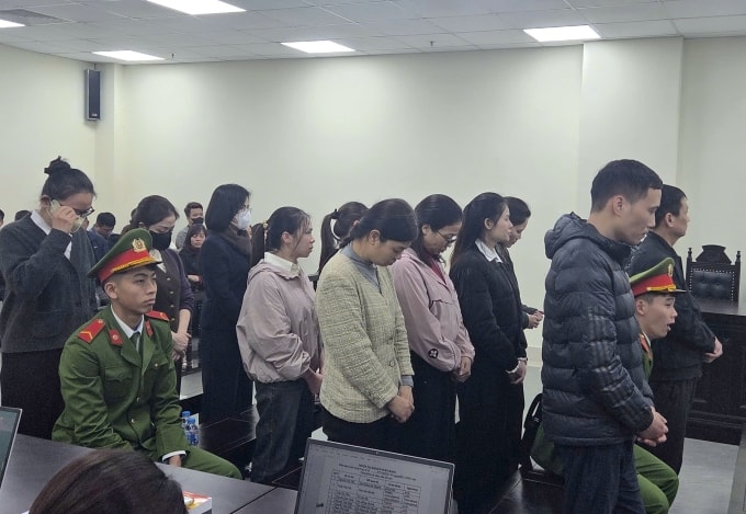 Các bị cáo tại tòa. Ảnh: Danh Lam