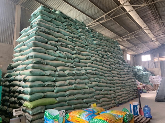 Kho lúa giống giả bị công an phát hiện. Ảnh: Ngọc Oanh