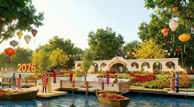 Cụm tiểu cảnh Mã đáo thành công bên sông Vàm Cỏ Đông. Ảnh: Nam Long