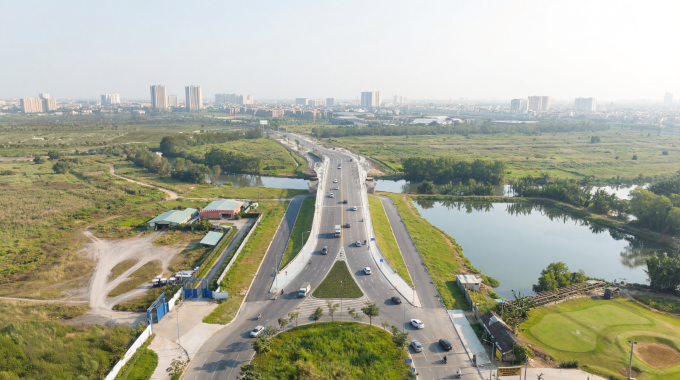 Đường Liên Phường thông xe hai chiều từ tháng 1. Ảnh: Masterise Homes