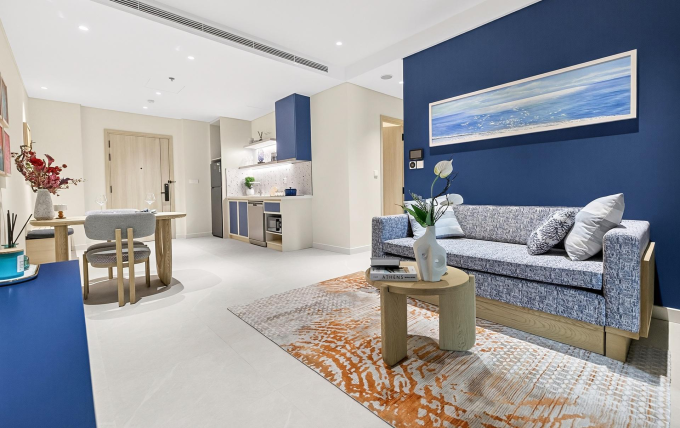 Bên trong căn hộ mẫu một phòng ngủ. Ảnh: Ánh Dương