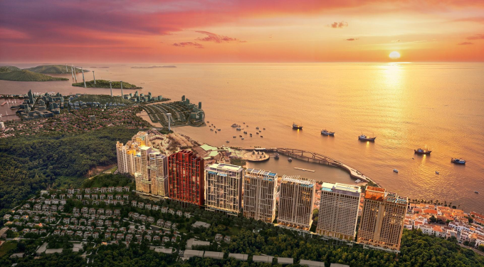 Phối cảnh khu căn hộ với tầm nhìn ra hoàng hôn Phú Quốc. Ảnh: Sun Group